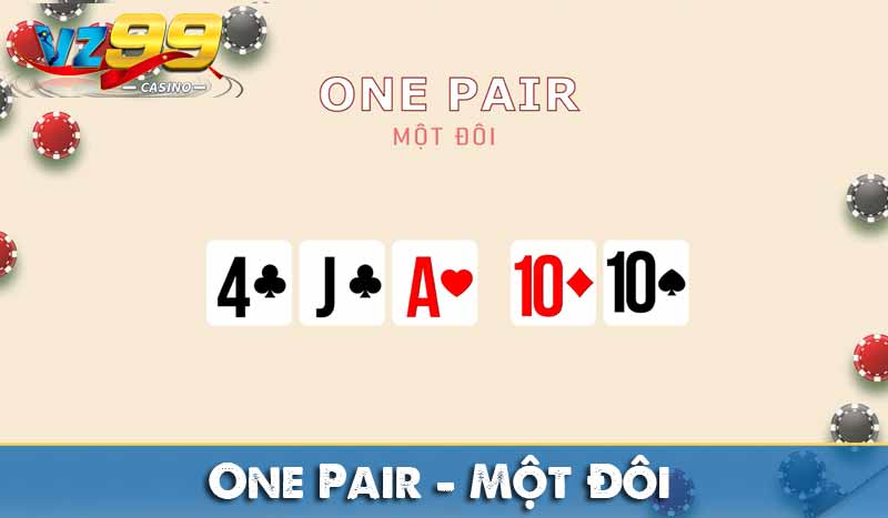 Bảng xếp hạng Tay Bài Poker từ mạnh đến yếu One Pair – Một Đôi